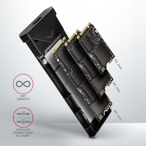 AXAGON EEM2-UB2 USB-C 3.2 Gen 2 NVMe M.2 Box Schwarz