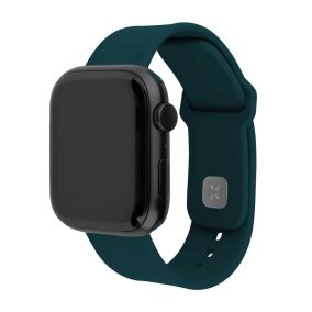   Sportliches Silikonband für die Apple Watch 42/44/45mm Smartwatches, Dunkelgrün