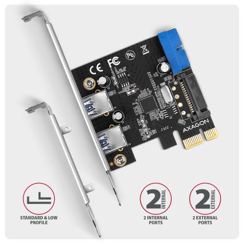 PCIe-Controller 2x ext. + 2x int. USB 5 Gbps