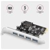 AXAGON PCEU-430RS PCIe-Controller 4x ext. USB-A 5Gbps-Anschluss
