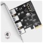   AXAGON PCEU-430RS PCIe-Controller 4x ext. USB-A 5Gbps-Anschluss