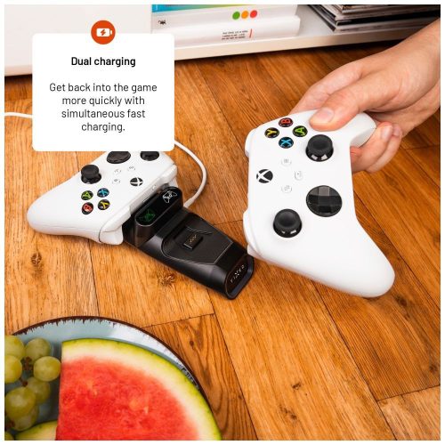FIXED Doppelladestation für Xbox Series S, X Controller und One Wireless Controller, schwarz