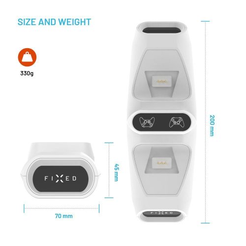 FIXED Doppelladegerät für Xbox Series S, X Controller und One Wireless Controller, weiß