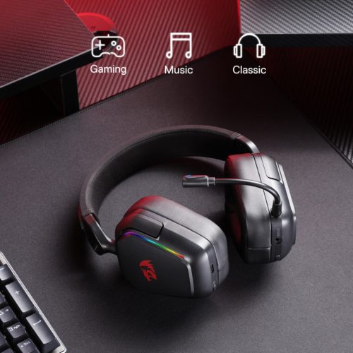 Kabelloses Bluetooth RGB Gaming-Headset Schwarz