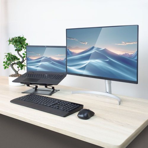 ACT AC8140 Faltbarer Aluminium-Laptop-Ständer mit stufenloser Höhenverstellung