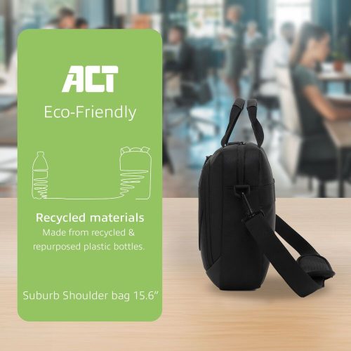 ACT AC8570 Vorstadt-Schultertasche für Laptops bis zu 15,6 Zoll Schwarz