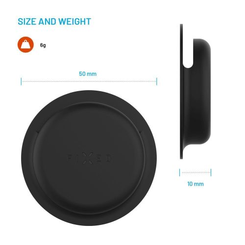 FIXED Seidiges Silikonetui für Apple AirTag Doppelpack Schwarz