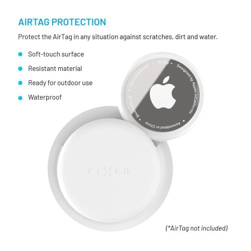 FIXED Seidige Silikonhülle für Apple AirTag Doppelpack Weiß