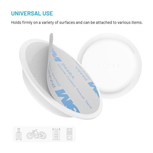 FIXED Seidige Silikonhülle für Apple AirTag Doppelpack Weiß