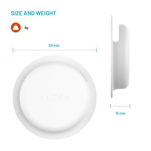 FIXED Seidige Silikonhülle für Apple AirTag Doppelpack Weiß