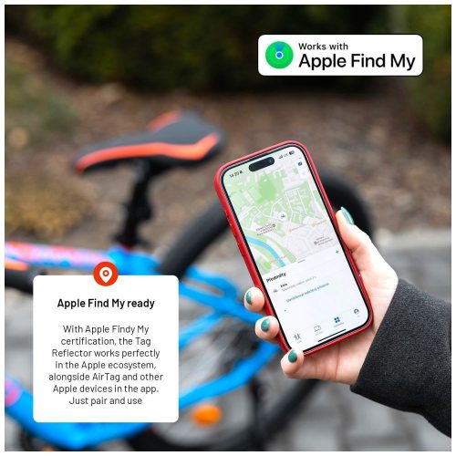FIXED intelligenter Standortfinder-Reflektor für Apple Find My App, kabelloses Laden, schwarz
