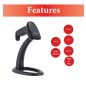   EQuip USB 1D Barcode Scanner with Stand Vonalkódolvasó Black