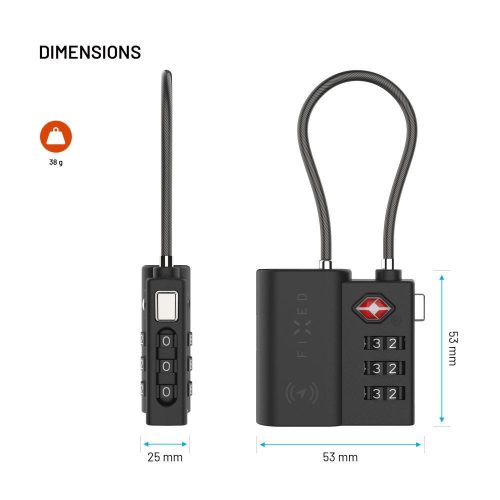 FIXED intelligentes Standortschloss, schwarz