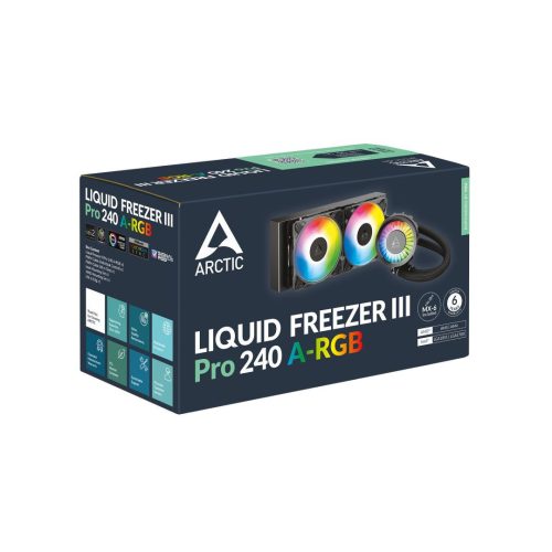 Arktische Flüssigkühlung III Pro 240 A-RGB Schwarz