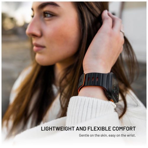 FIXED magnetisches Silikonarmband für Apple Watch 42/44/45/46/49mm, schwarz