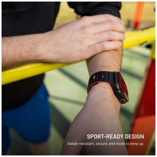 FIXED magnetisches Silikonarmband für Apple Watch 42/44/45/46/49mm, schwarz