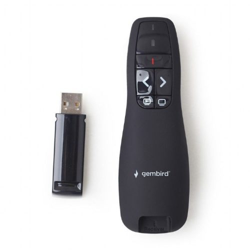Gembird WP-L-12 Wireless Presenter Roter Laser Schwarz