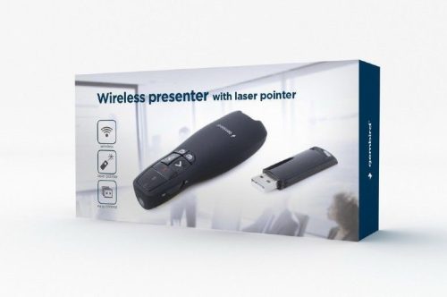 Gembird WP-L-12 Wireless Presenter Roter Laser Schwarz