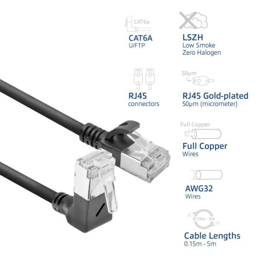 ACT CAT6A U-FTP Patch Cable 1m Black