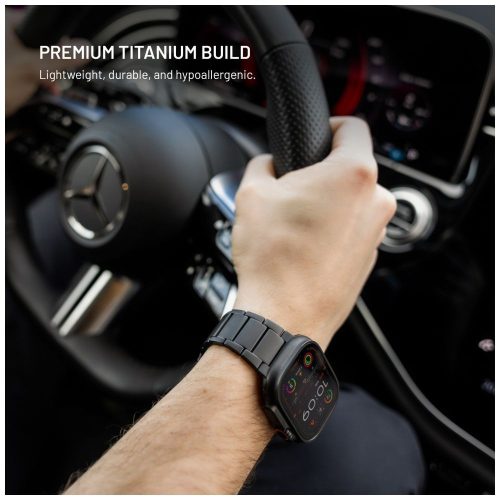 FIXED Titan Armband für Apple Watch 44/45/46/49mm Smartwatch, Schwarz