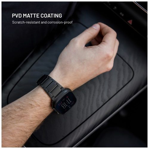 FIXED Titan Armband für Apple Watch 44/45/46/49mm Smartwatch, Schwarz