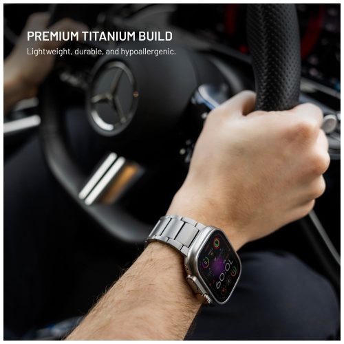 FIXED Titan Armband für Apple Watch 44/45/46/49mm Smartwatch, Naturtitan