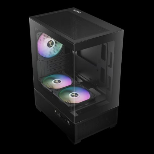 Gamdias Aura GC9M ELITE ARGB gehärtetes Glas Schwarz