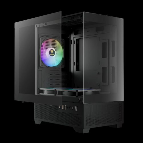 Gamdias Aura GC9M ELITE ARGB gehärtetes Glas Schwarz