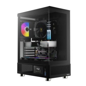 Gamdias Atlas E1 ARGB gehärtetes Glas Schwarz