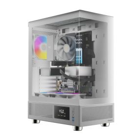 Gamdias Atlas E1 ARGB gehärtetes Glas Weiß