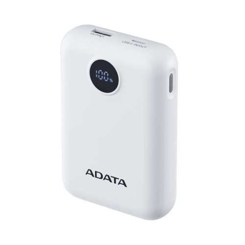 A-Data C100 Digitalanzeige 10000mAh PowerBank Weiß