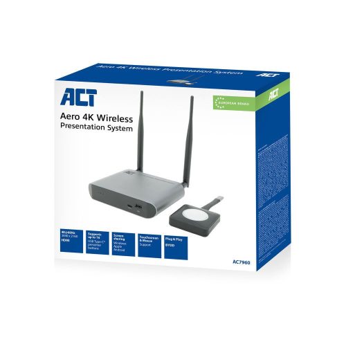 ACT Aero 4K Wireless Präsentationssystem Grau