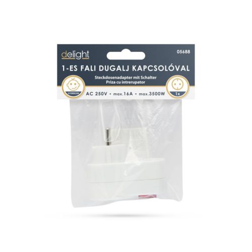 Delight Hálózati Elosztó Kapcsolóval 1DIN Fali White