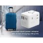 Gembird Universal travel power adapter 70W White