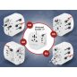 Gembird Grounded universal travel power adapter 15W White