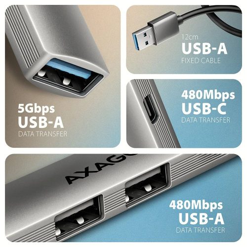 AXAGON HUE-STA ALU STRIP USB-A 4-Port-Hub