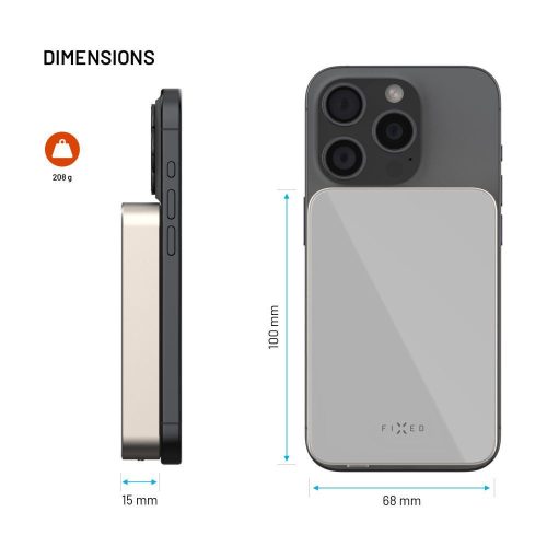 FIXED MagZen 10 Oi2 10000 mAh külső akkumlátor, titán