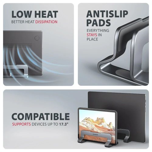 AXAGON STND-VG vertical stand for laptops and tablets Grey