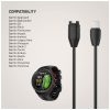 FIXED USB-C csatlakozású okosóra töltőkábel Garmin Forerunner/Fenix/Venu/Vívoactive/Instinct készülékhez 2m, fekete