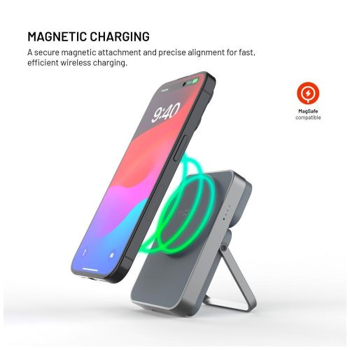 FIXED MagZen 5 5000mAh PowerBank állvánnyal szürke