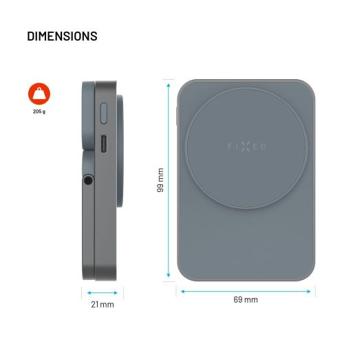FIXED MagZen 5 5000mAh PowerBank állvánnyal szürke
