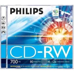 Philips CD-RW 80 12x dicker Hülle 1 Stk./Stk. (1-Etikett)