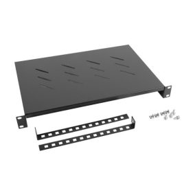   Lanberg 19" fix Regal / Tablett 1U, schwarz, 450/600mm tief für Wand- oder Standgehäuse