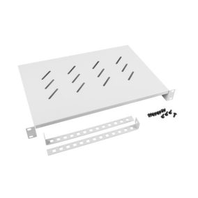   Lanberg 19" fix Regal / Fachboden 1U, grau, 450/600mm tief für Wand- oder Standgehäuse