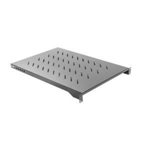   Lanberg 19" fix Regal/Ablage 1U, schwarz, 800/1000mm tief für Standgehäuse