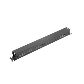  Lanberg 19" 1U Kabelmanager mit abnehmbarem Deckel, Schwarz