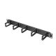 Lanberg 19" 1U Ringkabelmanagementpanel, 5 Kunststoffringe, Schwarz