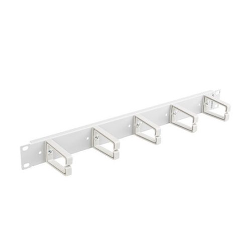 Lanberg 19" 1U Kabelmanagement-Panel mit 5 Kunststoffringen, grau