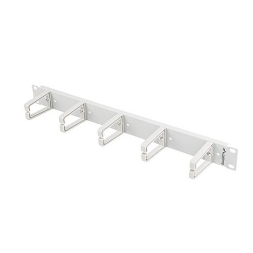 Lanberg 19" 1U Kabelmanagement-Panel mit 5 Kunststoffringen, grau