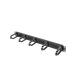 Lanberg 19" 1U Ringpanel mit Kammkabeldurchführung, 5 Ringe, Schwarz